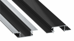 Lumines profile type ZATI lacquered black, without perforation 3 m